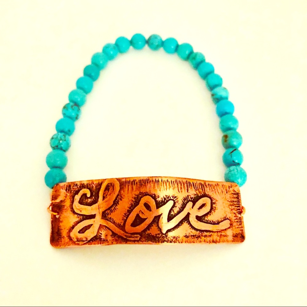 Copper and Turquoise brad Bracelet